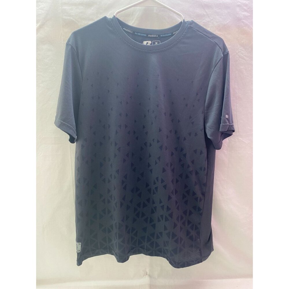 Russell 360 Ventilation Size M Grey Men's Short Sleeve Shirt. 100% Polyester